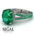Milgrain Oval Emerald Engagement Ring - Nicole No. 21 image 10