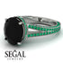Milgrain Oval Emerald Engagement Ring - Nicole No. 24 image 10