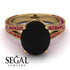 Milgrain Oval Ruby Engagement Ring - Nicole No. 52 image 3
