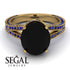 Milgrain Oval Sapphire Engagement Ring - Nicole No. 67 image 3
