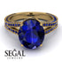 Milgrain Oval Sapphire Engagement Ring - Nicole No. 73 image 3