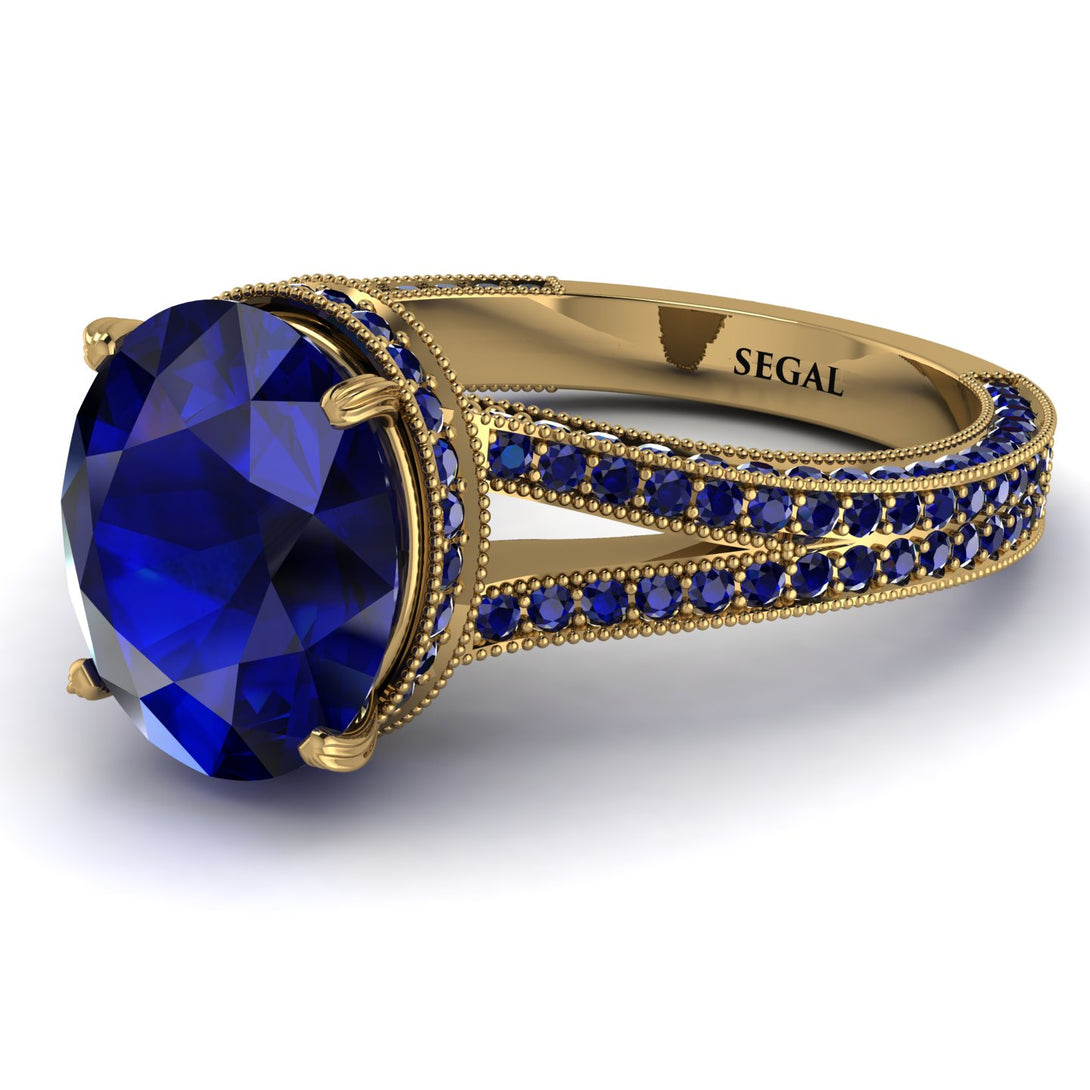 Milgrain Oval Sapphire Engagement Ring - Nicole No. 73