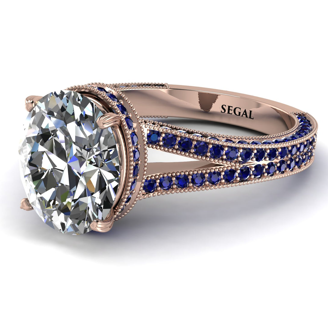 Milgrain Oval Sapphire Engagement Ring - Nicole No. 62