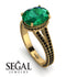 Milgrain Oval Black Diamond Engagement Ring - Nicole No. 34 image 2