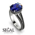 Milgrain Oval Black Diamond Engagement Ring - Nicole No. 45 image 2