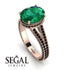 Milgrain Oval Black Diamond Engagement Ring - Nicole No. 35 image 2