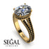 Milgrain Oval Black Diamond Engagement Ring - Nicole No. 31 image 2