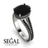 Milgrain Oval Black Diamond Engagement Ring - Nicole No. 39 image 2