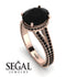 Milgrain Oval Black Diamond Engagement Ring - Nicole No. 38 image 2