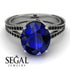 Milgrain Oval Black Diamond Engagement Ring - Nicole No. 45 image 3