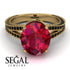 Milgrain Oval Black Diamond Engagement Ring - Nicole No. 40 image 3