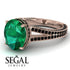 Milgrain Oval Black Diamond Engagement Ring - Nicole No. 35 image 10
