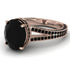 Milgrain Oval Black Diamond Engagement Ring - Nicole No. 38 image 1