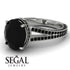 Milgrain Oval Black Diamond Engagement Ring - Nicole No. 39 image 10