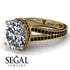 Milgrain Oval Black Diamond Engagement Ring - Nicole No. 31 image 10