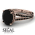 Milgrain Oval Black Diamond Engagement Ring - Nicole No. 38 image 10