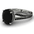 Milgrain Oval Black Diamond Engagement Ring - Nicole No. 39 image 1