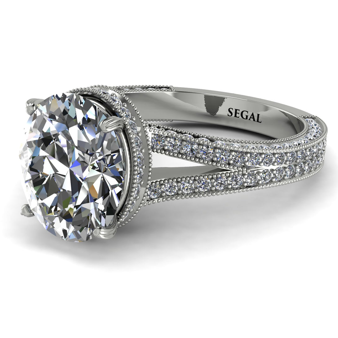 Milgrain Oval Diamond Engagement Ring - Nicole No. 3