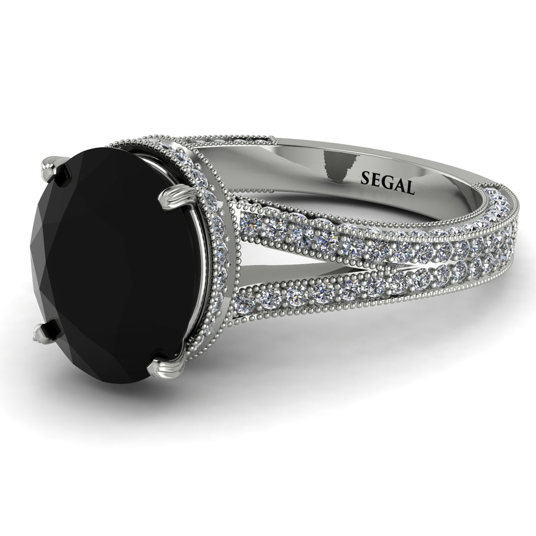Milgrain Oval Diamond Engagement Ring - Nicole No. 9