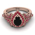 Milgrain Pear Cut Black Diamond Ring - Lisa No. 53 image 2