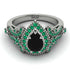 Milgrain Pear Cut Black Diamond Ring - Lisa No. 24 image 2