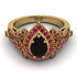 Milgrain Pear Cut Black Diamond Ring - Lisa No. 52 image 2
