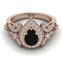 Milgrain Pear Cut Black Diamond Ring - Lisa No. 8 image 2