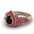 Milgrain Pear Cut Black Diamond Ring - Lisa No. 53 image 3