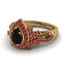 Milgrain Pear Cut Black Diamond Ring - Lisa No. 52 image 3