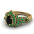 Milgrain Pear Cut Black Diamond Ring - Lisa No. 22 image 3