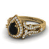 Milgrain Pear Cut Black Diamond Ring - Lisa No. 7 image 3