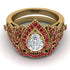Milgrain Pear Cut Diamond Bridal Set - Lisa No. 46 image 2