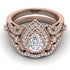 Milgrain Pear Cut Diamond Bridal Set - Lisa No. 2 image 2