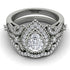 Milgrain Pear Cut Diamond Bridal Set - Lisa No. 3 image 2