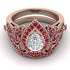Milgrain Pear Cut Diamond Bridal Set - Lisa No. 47 image 2