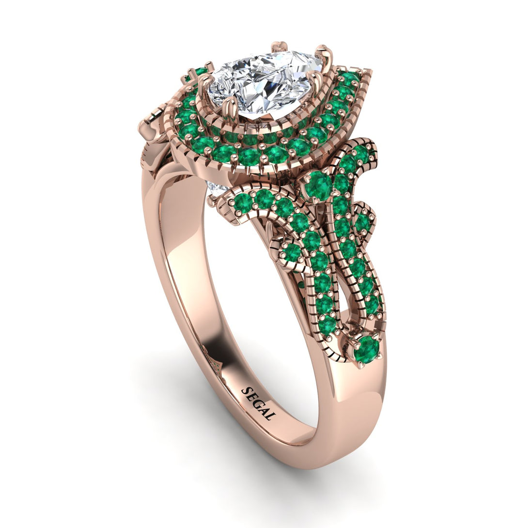 Milgrain Pear Cut Diamond Ring - Lisa No. 17
