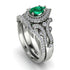 Milgrain Pear Cut Emerald Bridal Set - Lisa No. 6 image 1