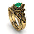 Milgrain Pear Cut Emerald Bridal Set - Lisa No. 34 image 1
