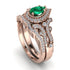 Milgrain Pear Cut Emerald Bridal Set - Lisa No. 5 image 1