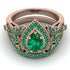Milgrain Pear Cut Emerald Bridal Set - Lisa No. 20 image 2