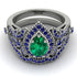 Milgrain Pear Cut Emerald Bridal Set - Lisa No. 66 image 2