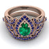 Milgrain Pear Cut Emerald Bridal Set - Lisa No. 65 image 2