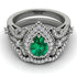Milgrain Pear Cut Emerald Bridal Set - Lisa No. 6 image 2