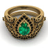Milgrain Pear Cut Emerald Bridal Set - Lisa No. 34 image 2