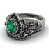 Milgrain Pear Cut Emerald Bridal Set - Lisa No. 36 image 3