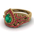 Milgrain Pear Cut Emerald Bridal Set - Lisa No. 49 image 3