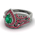 Milgrain Pear Cut Emerald Bridal Set - Lisa No. 51 image 3