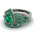 Milgrain Pear Cut Emerald Bridal Set - Lisa No. 21 image 3