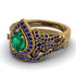 Milgrain Pear Cut Emerald Bridal Set - Lisa No. 64 image 3