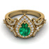 Milgrain Pear Cut Emerald Ring - Lisa No. 4 image 2